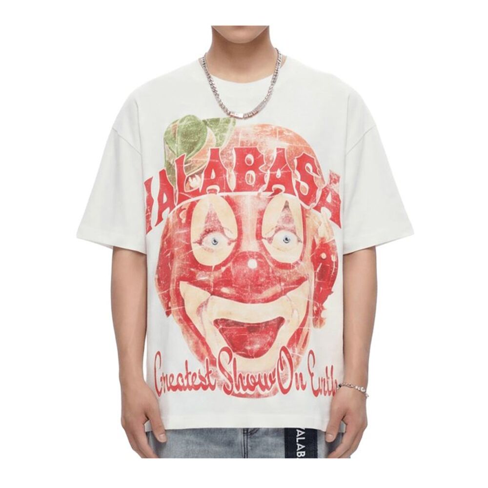 Valabasas Crew Neck T-Shirt Showtime Mens White VLBS-VT1-26008